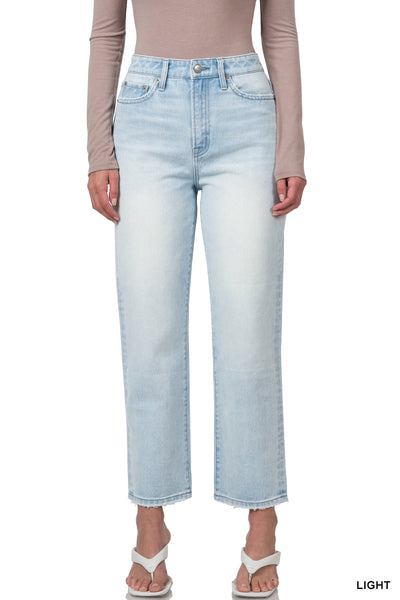 Super High Rise Straight Crop Denim